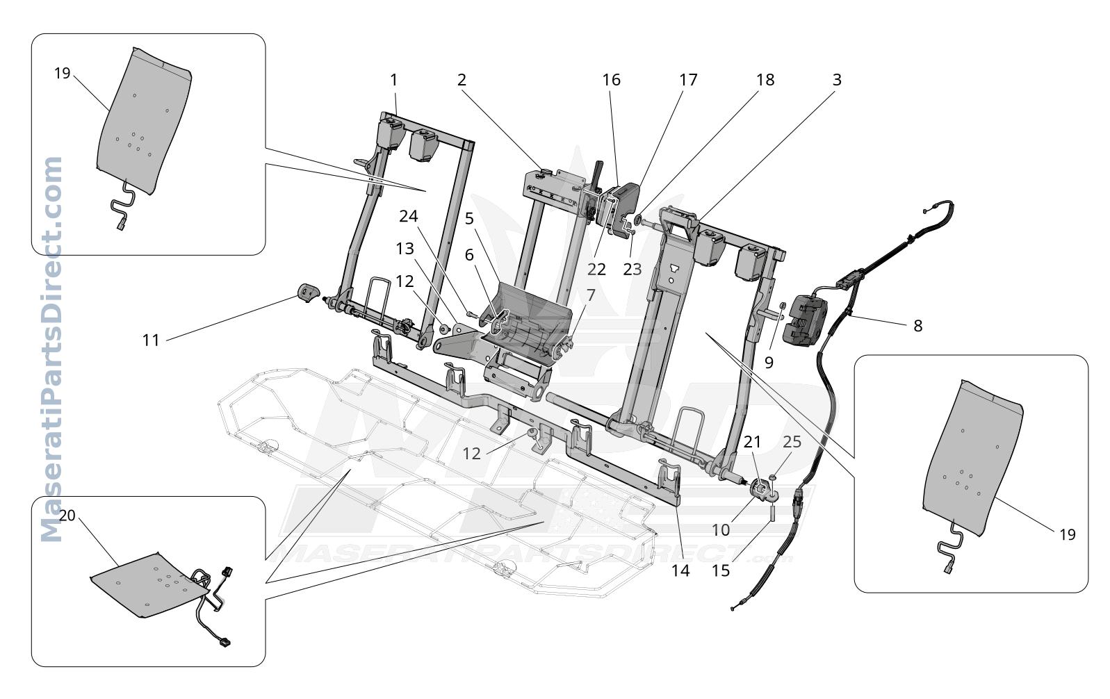 09.43 - 1 - REAR SEATS: MECHANICS AND ELECTRONICS Diagram
