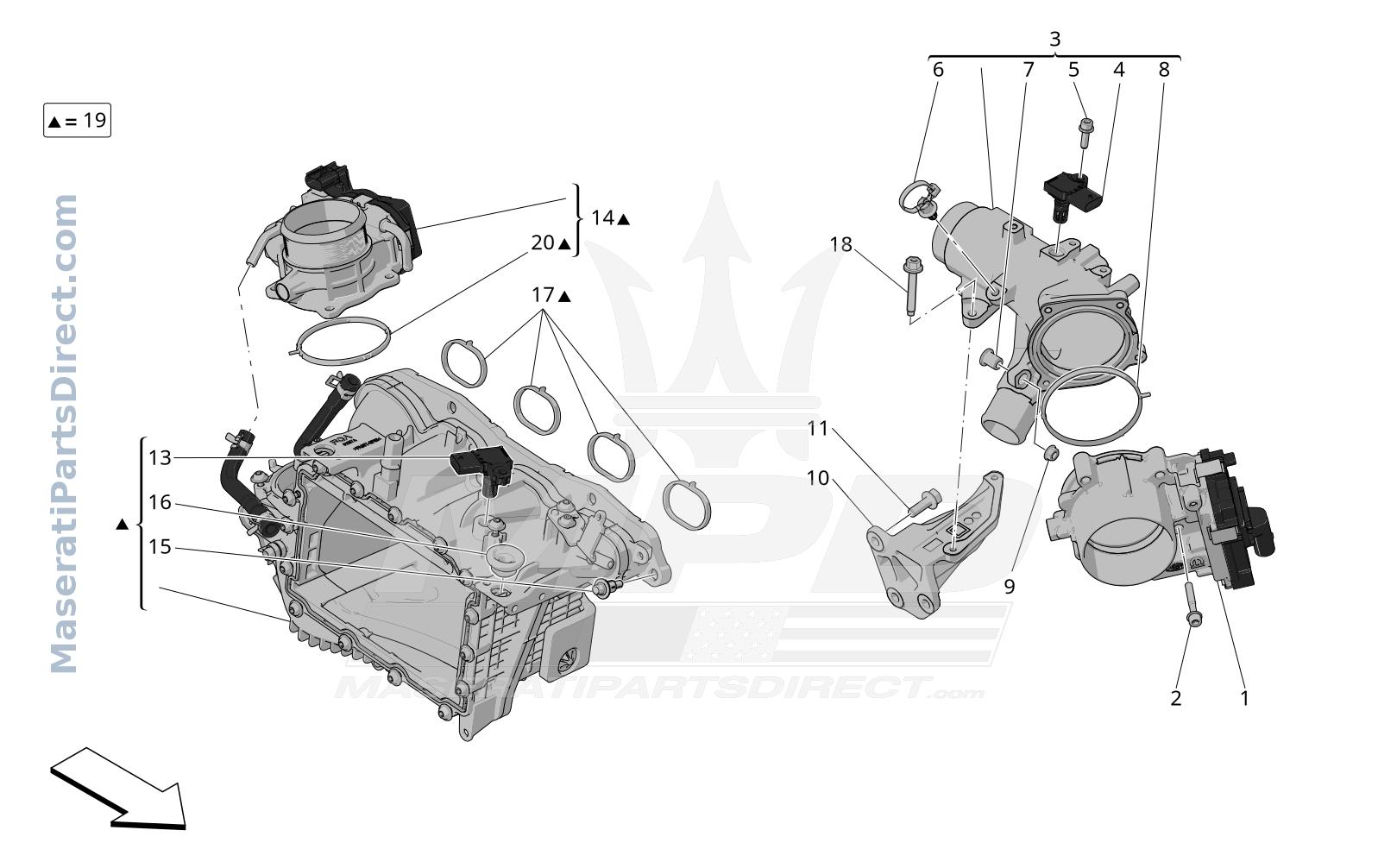 01.40 - 1 - INTAKE MANIFOLD AND THROTTLE BODY Diagram