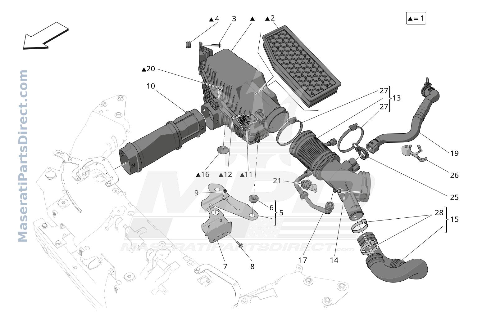 01.41 - 1 - AIR FILTER, AIR INTAKE AND DUCTS Diagram