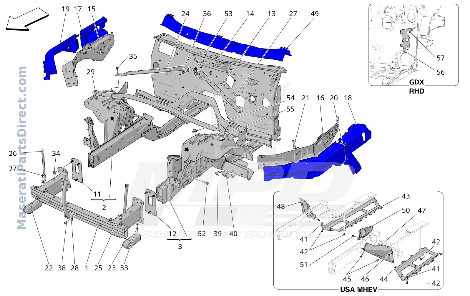 09.03 - 1 - FRONT STRUCTURAL FRAMES AND SHEET PANELS Diagram