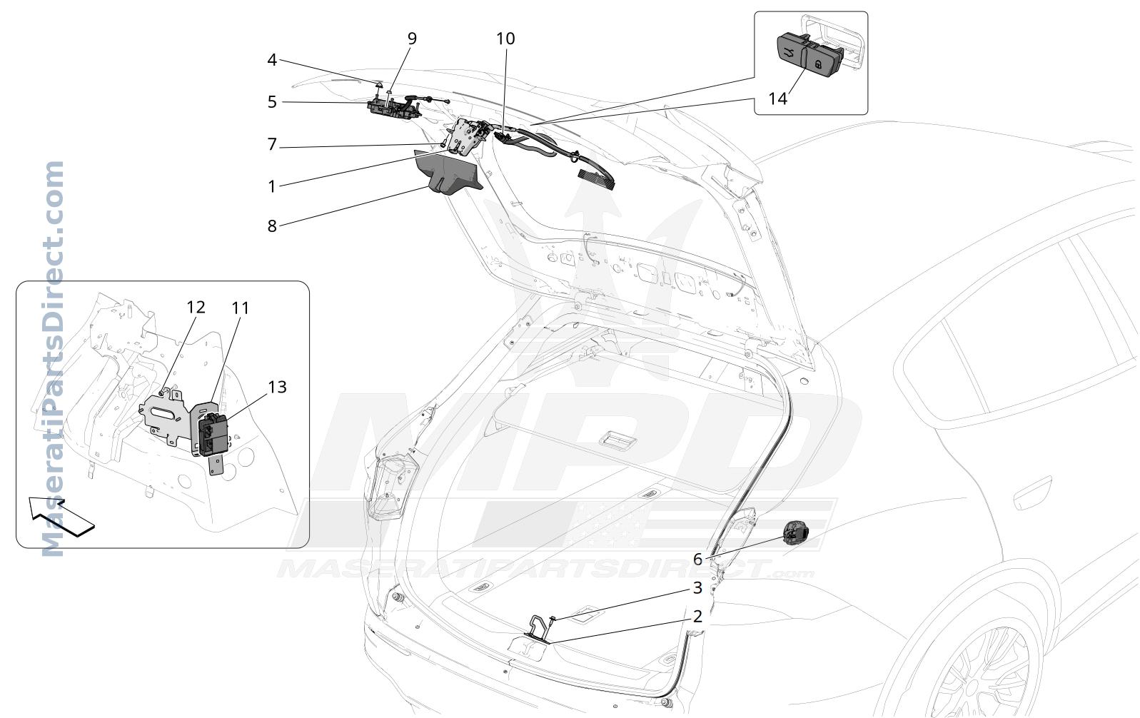 09.26 - 1 - REAR LIFTGATE OPENING CONTROL Diagram