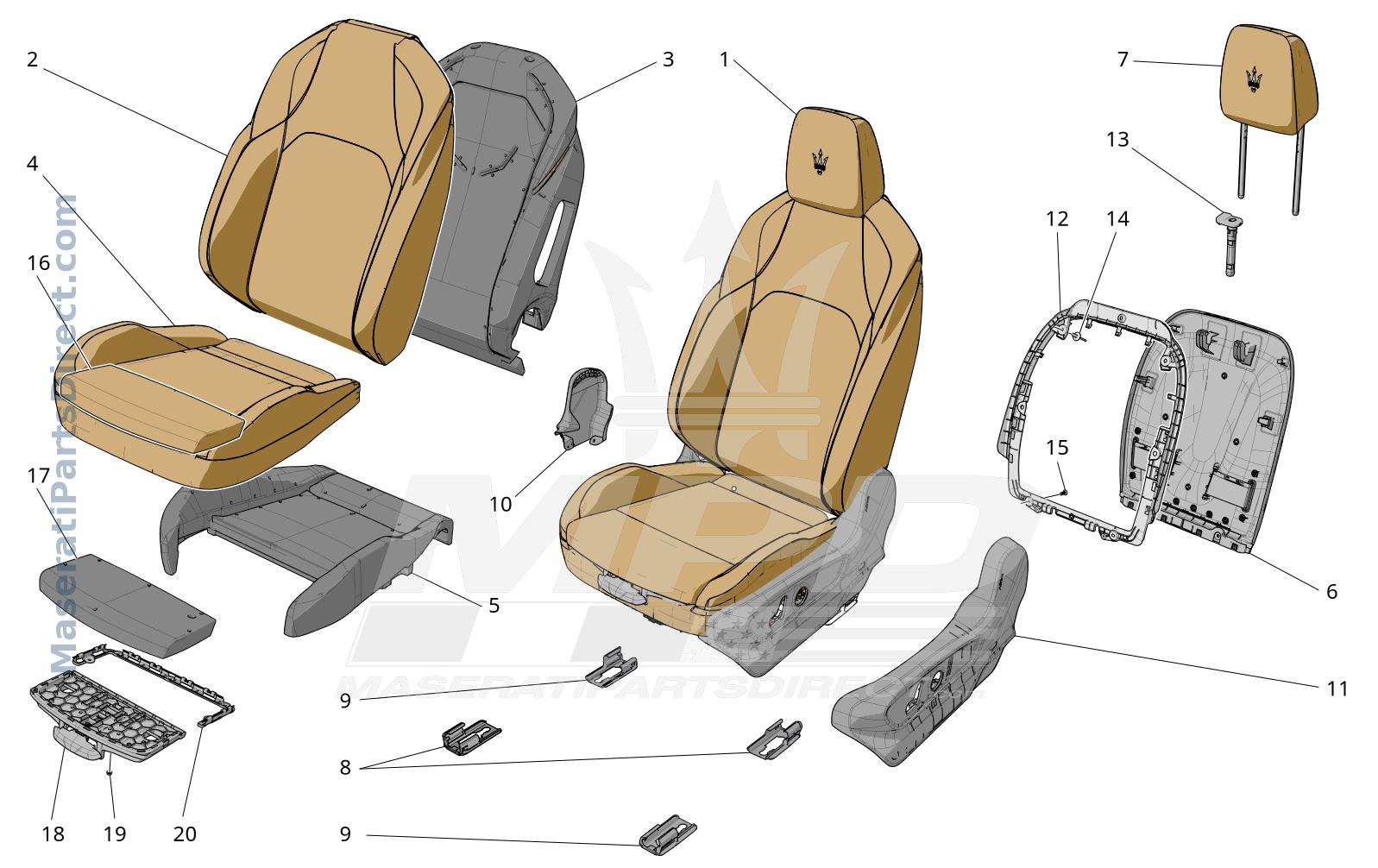 09.40 - 3 - FRONT SEATS: TRIM PANELS Diagram