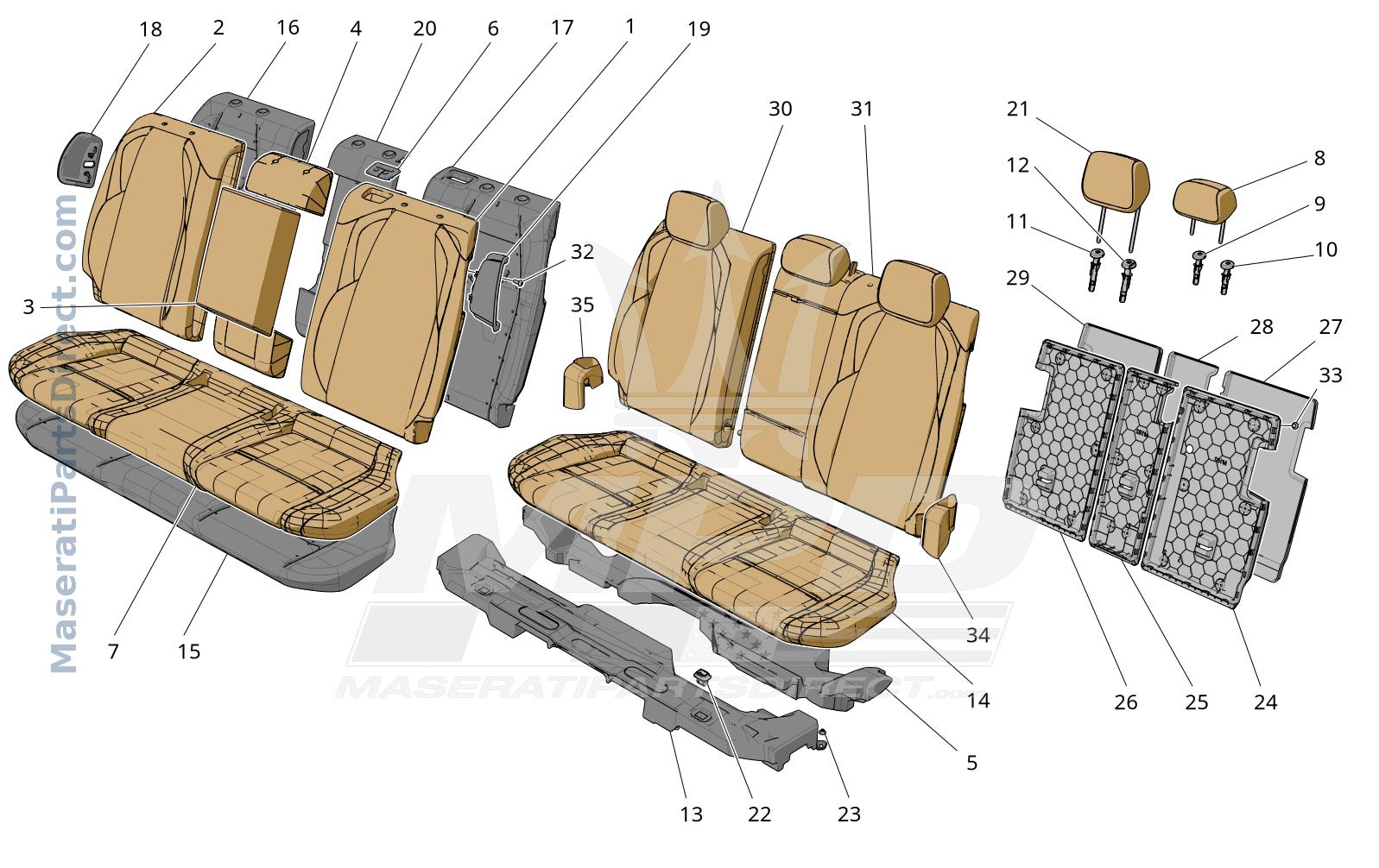 09.42 - 1 - REAR SEATS: TRIM PANELS Diagram