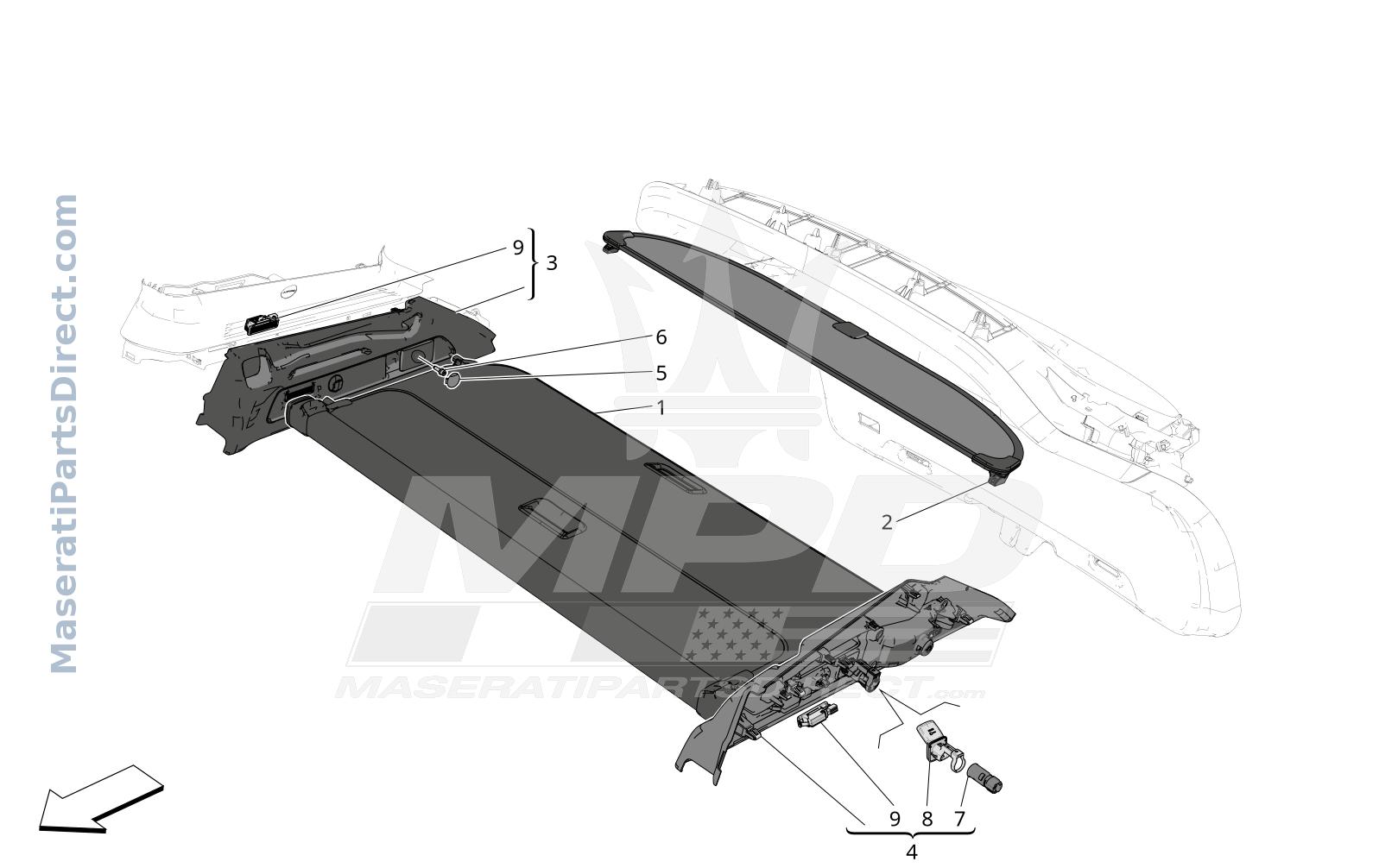 09.46 - 1 - REAR PARCEL SHELF Diagram