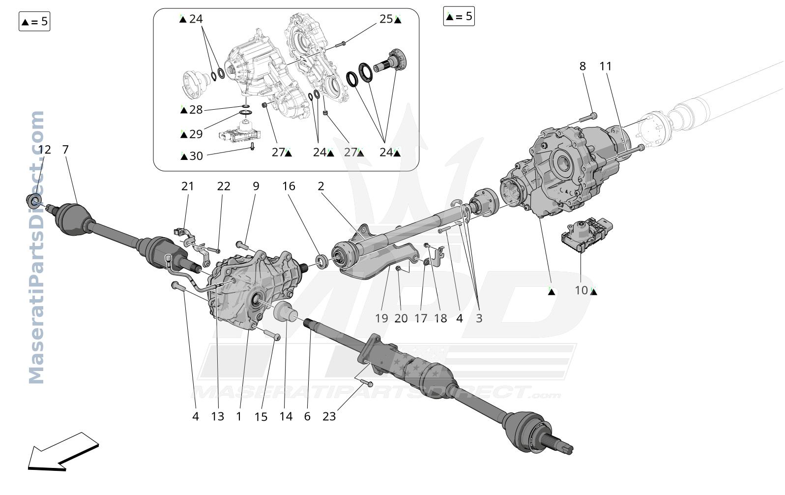 03.22 - 3 - FRONT WHEELS TRANSMISSION Diagram