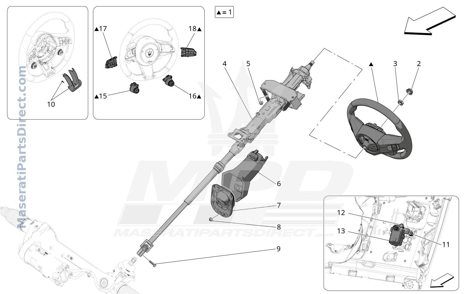 05.00 - 1 - STEERING COLUMN AND STEERING WHEEL UNIT Diagram