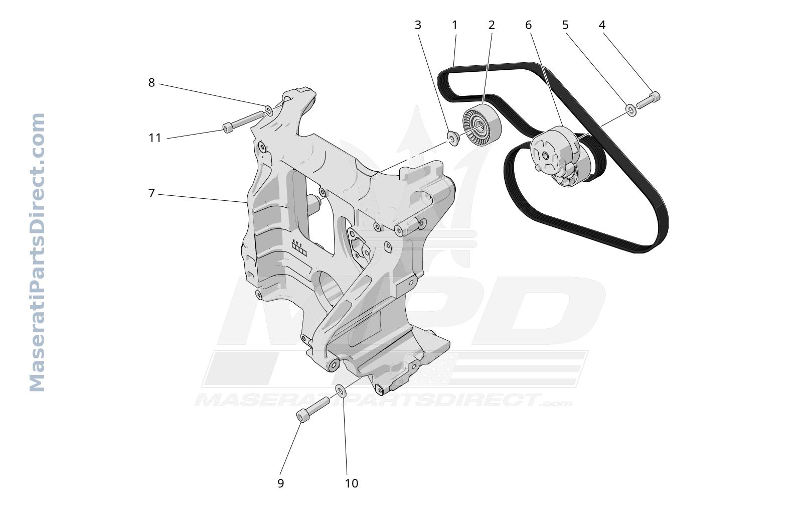 01.11 - 2 - AUXILIARY DEVICE BELTS Diagram