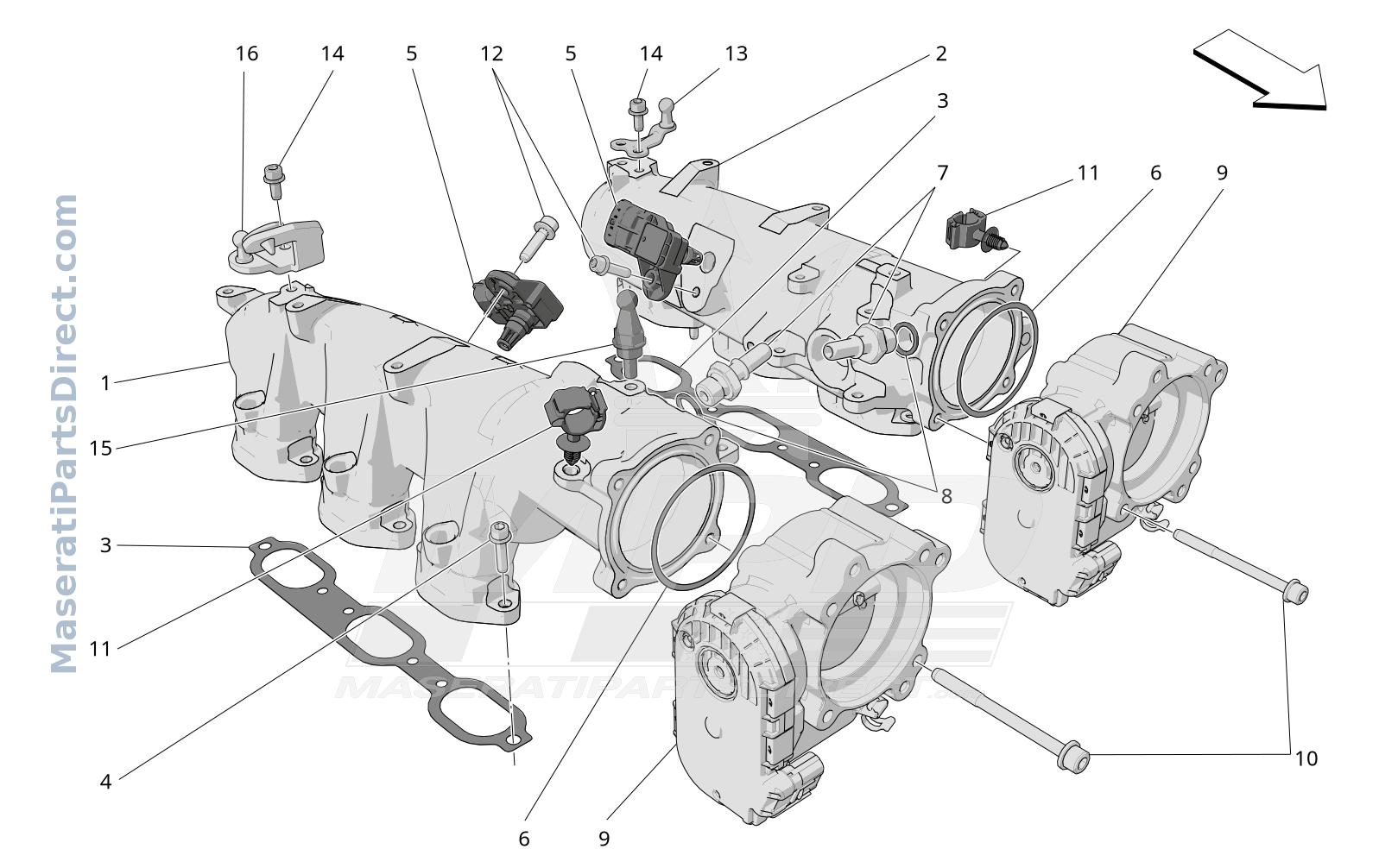 01.40 - 2 - INTAKE MANIFOLD AND THROTTLE BODY Diagram