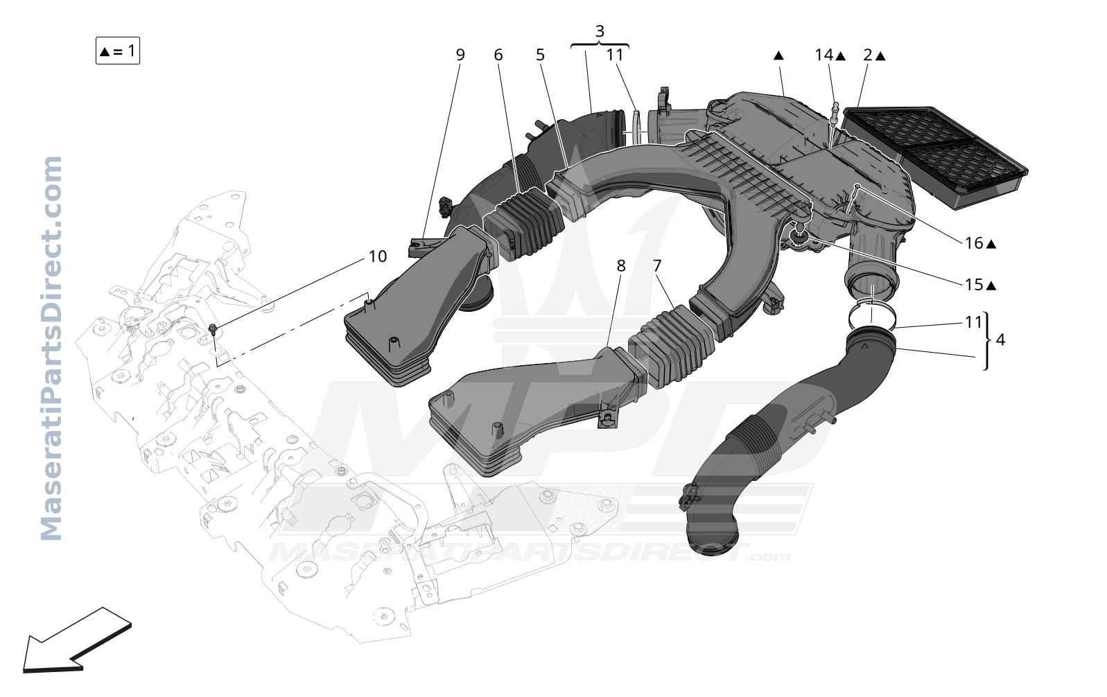01.41 - 2 - AIR FILTER, AIR INTAKE AND DUCTS Diagram