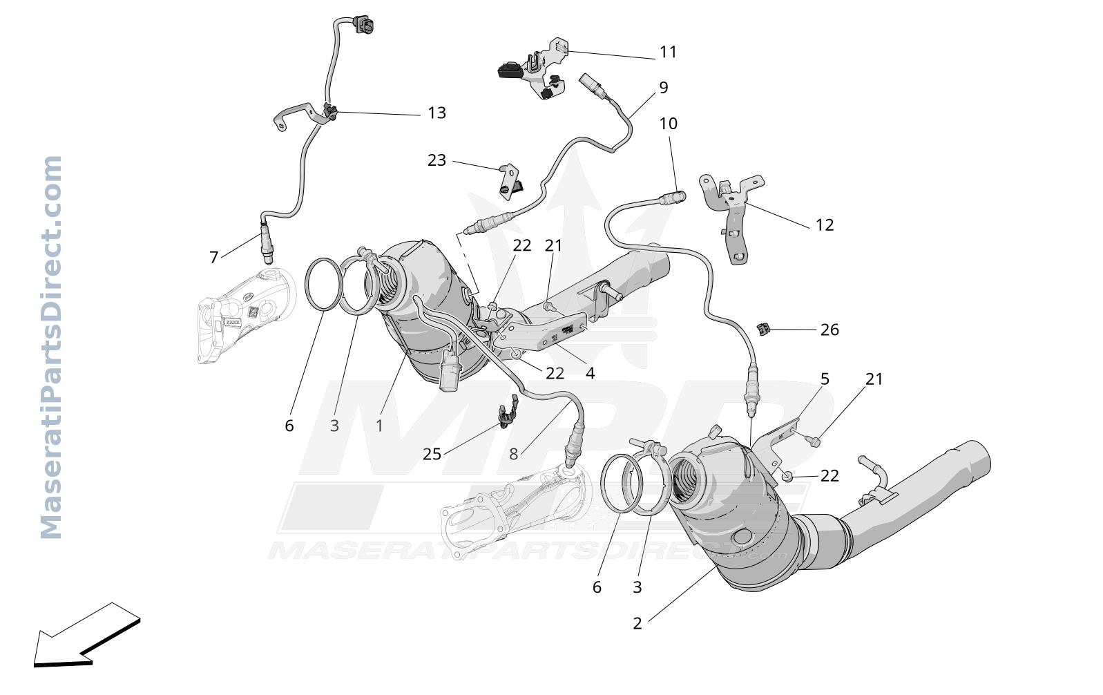 01.80 - 3 - PRE-CATALYTIC CONVERTERS AND CATALYTIC CONVERTERS Diagram