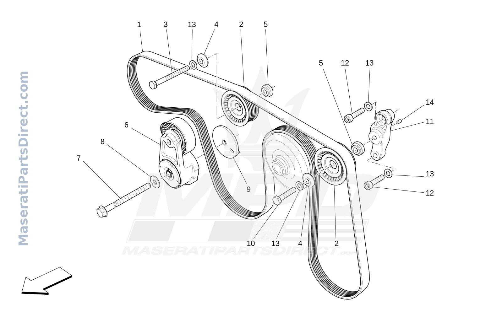 01.11 - 2 - AUXILIARY DEVICE BELTS Diagram