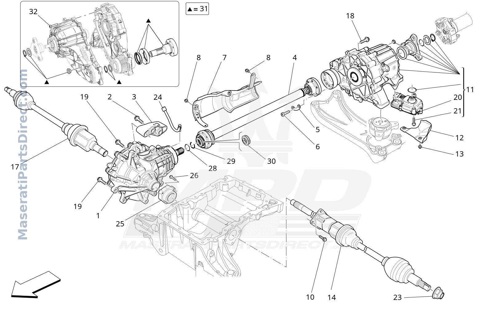 03.22 - 1 - FRONT WHEELS TRANSMISSION Diagram