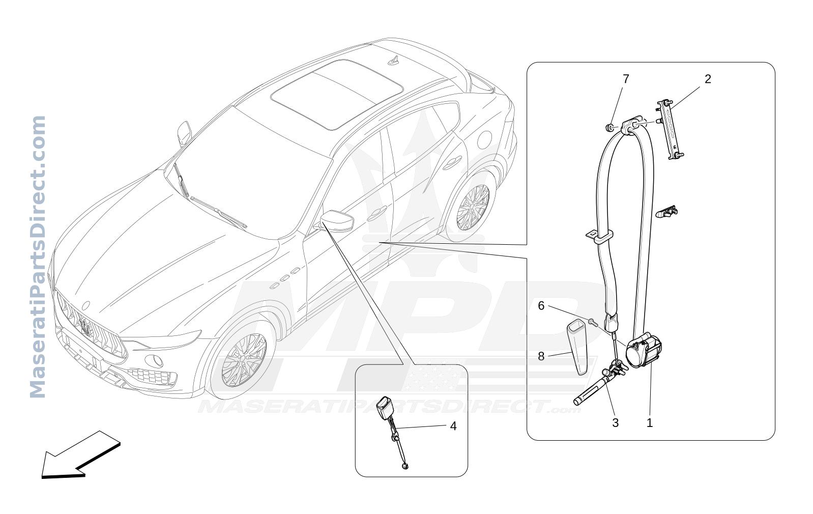 07.10 - 1 - FRONT SEATBELTS Diagram