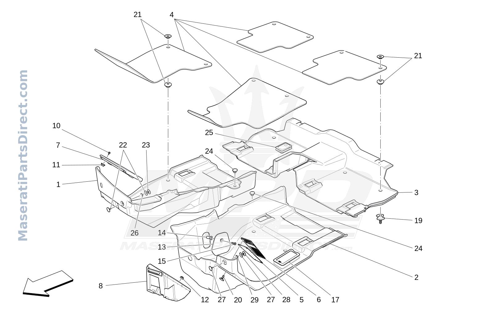 09.60 - 1 - PASSENGER COMPARTMENT MATS Diagram