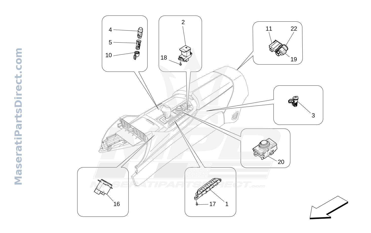 08.51 - 1 - CENTRE CONSOLE DEVICES Diagram