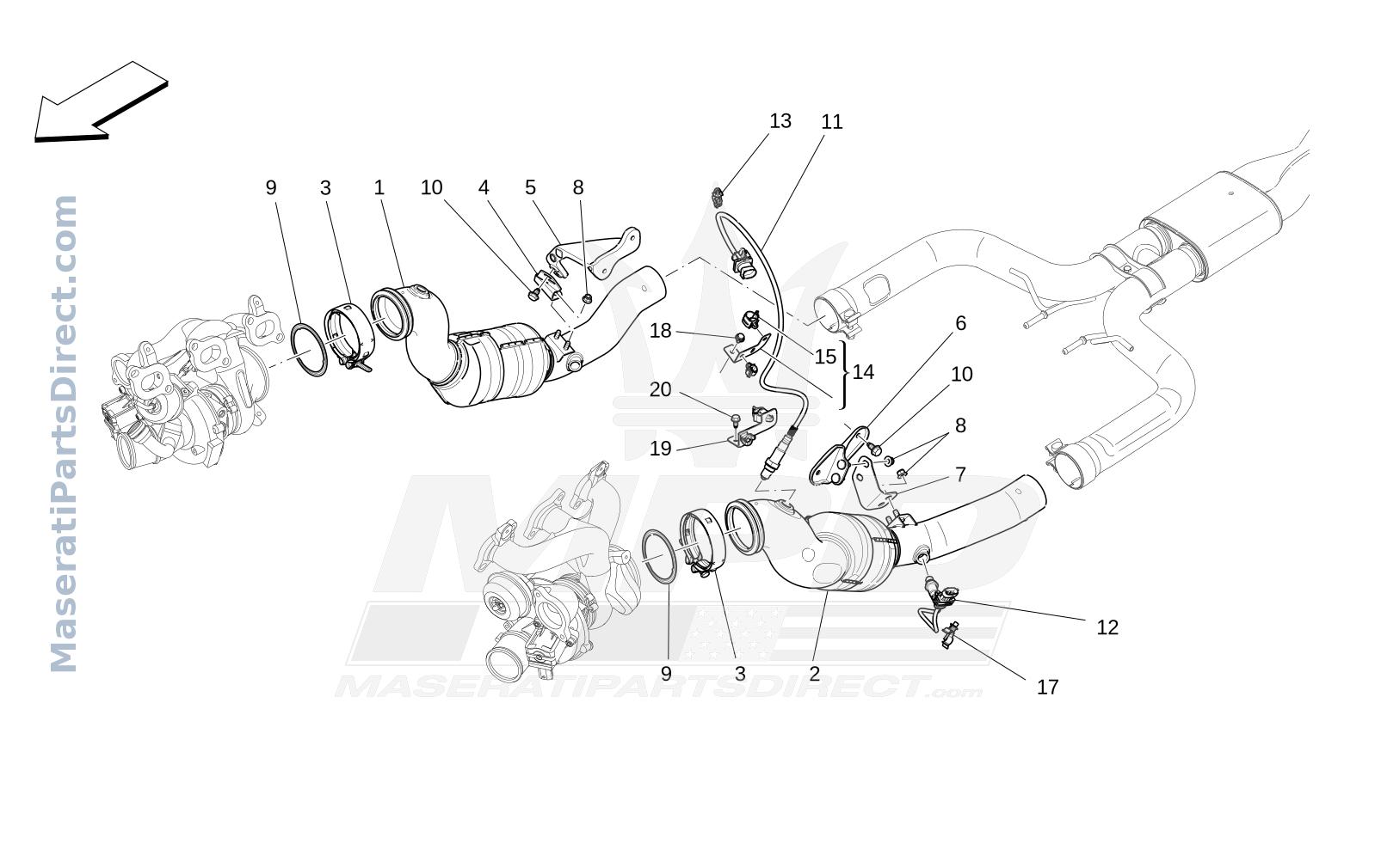 01.80 - 1 - PRE-CATALYTIC CONVERTERS AND CATALYTIC CONVERTERS Diagram