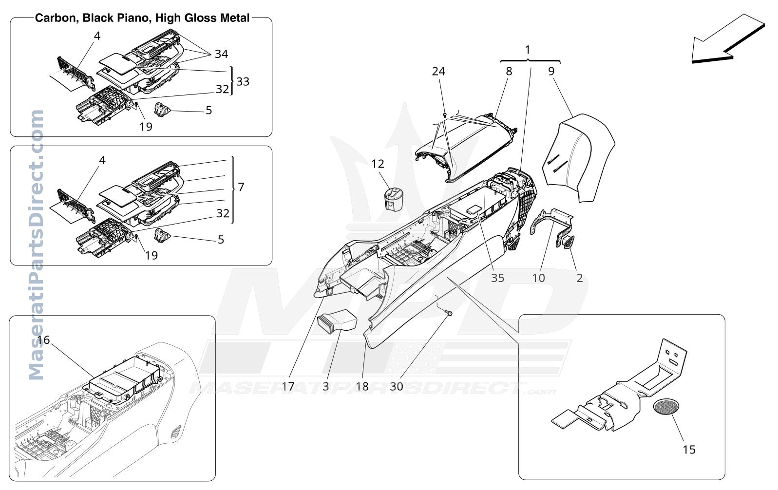09.51 - 1 - ACCESSORY CONSOLE AND CENTRE CONSOLE Diagram