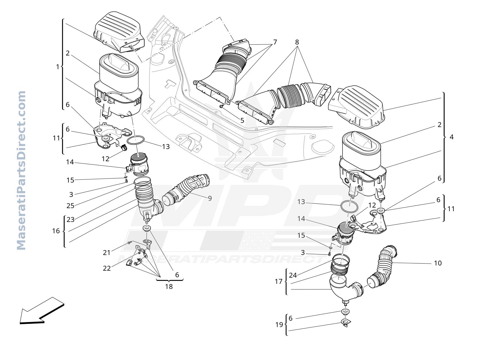 01.41 - 2 - AIR FILTER, AIR INTAKE AND DUCTS Diagram