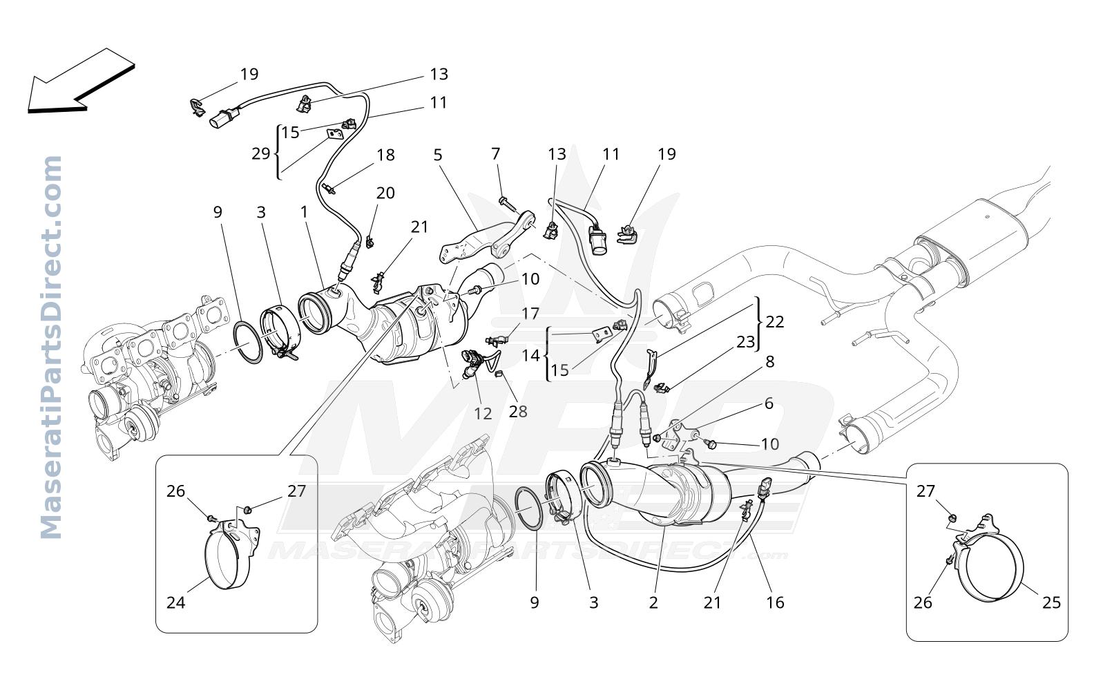 01.80 - 3 - PRE-CATALYTIC CONVERTERS AND CATALYTIC CONVERTERS Diagram