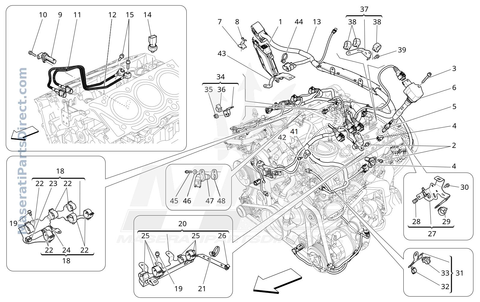 01.90 - 2 - ELECTRONIC CONTROL: INJECTION AND ENGINE TIMING CONTROL Diagram