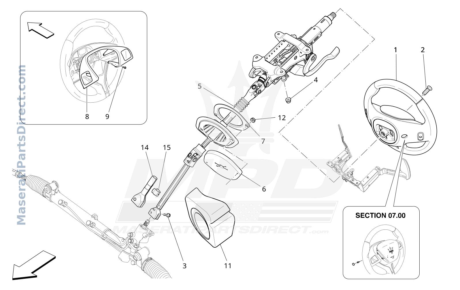 05.00 - 2 - STEERING COLUMN AND STEERING WHEEL UNIT Diagram