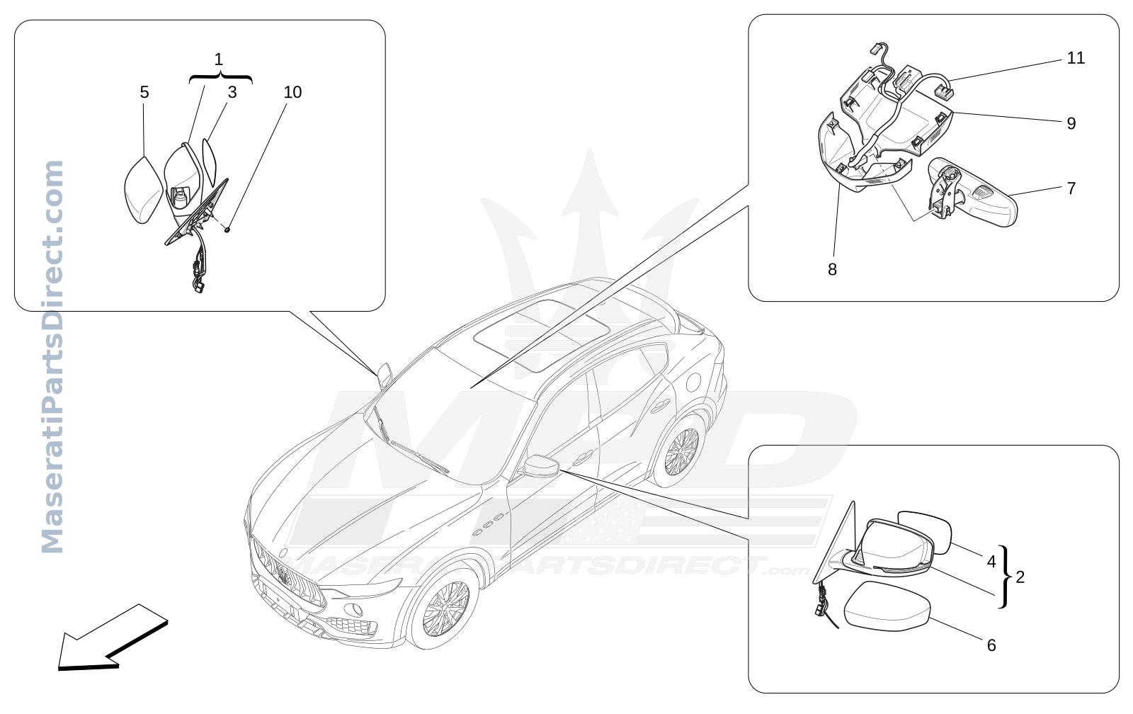 09.35 - 2 - INTERNAL AND EXTERNAL REAR-VIEW MIRRORS Diagram