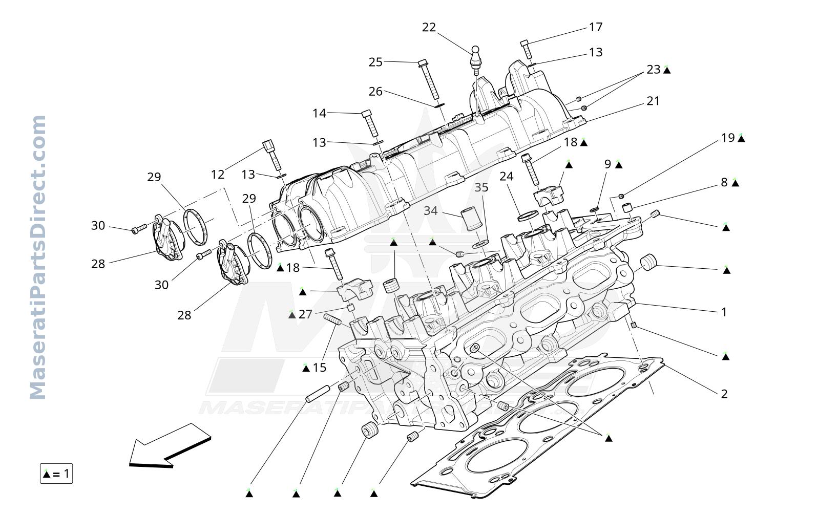 01.20 - 2 - RH CYLINDER HEAD Diagram