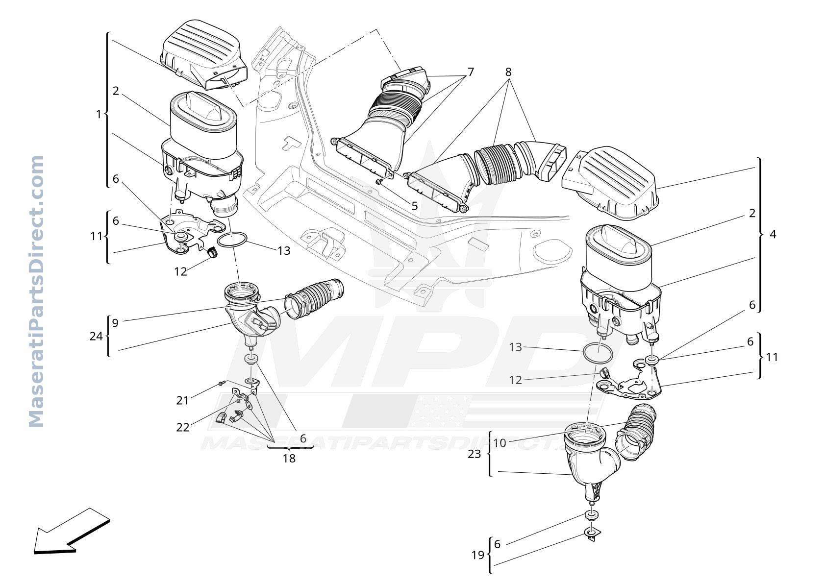01.41 - 7 - AIR FILTER, AIR INTAKE AND DUCTS Diagram