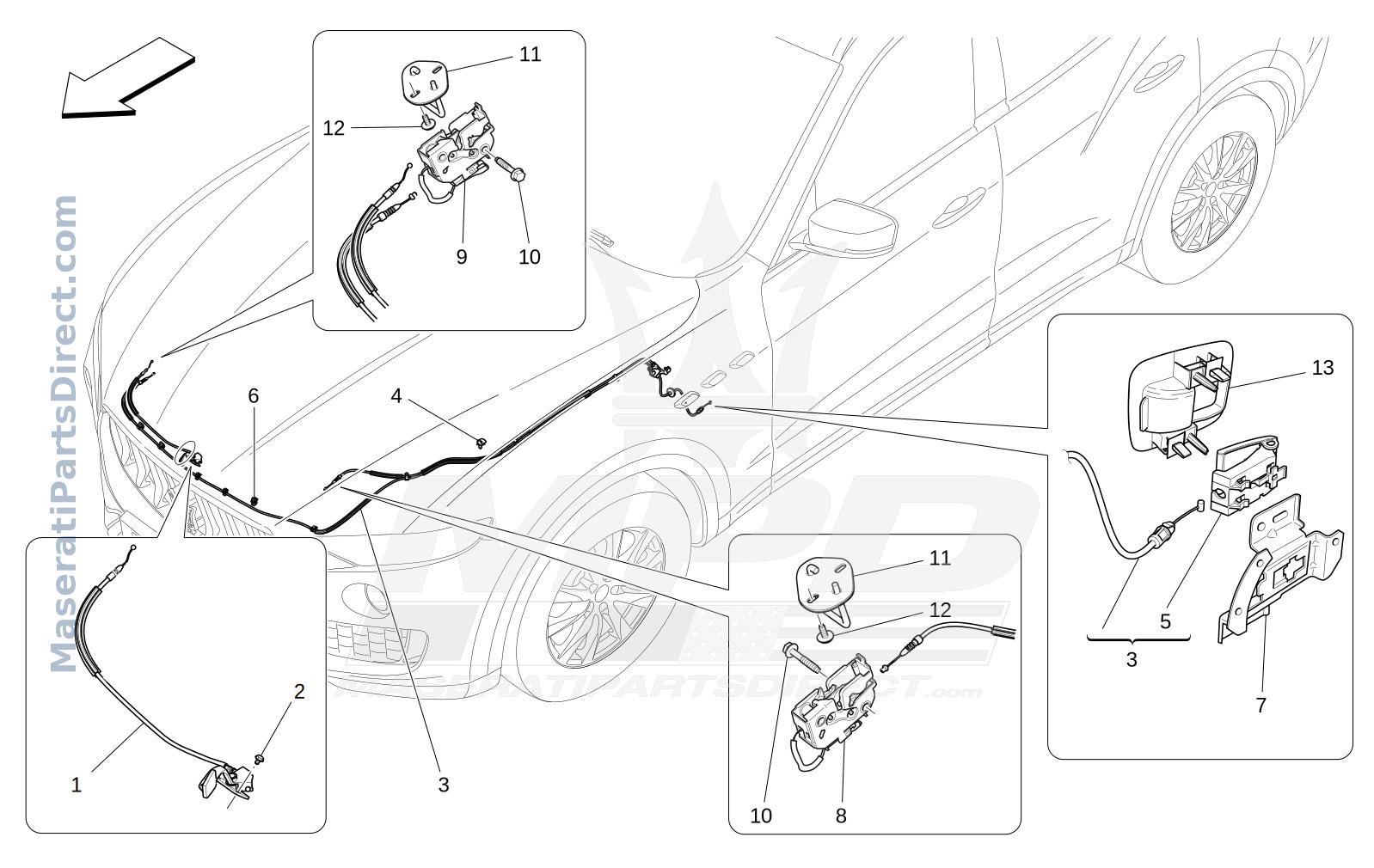 09.23 - 1 - FRONT LID OPENING BUTTON Diagram
