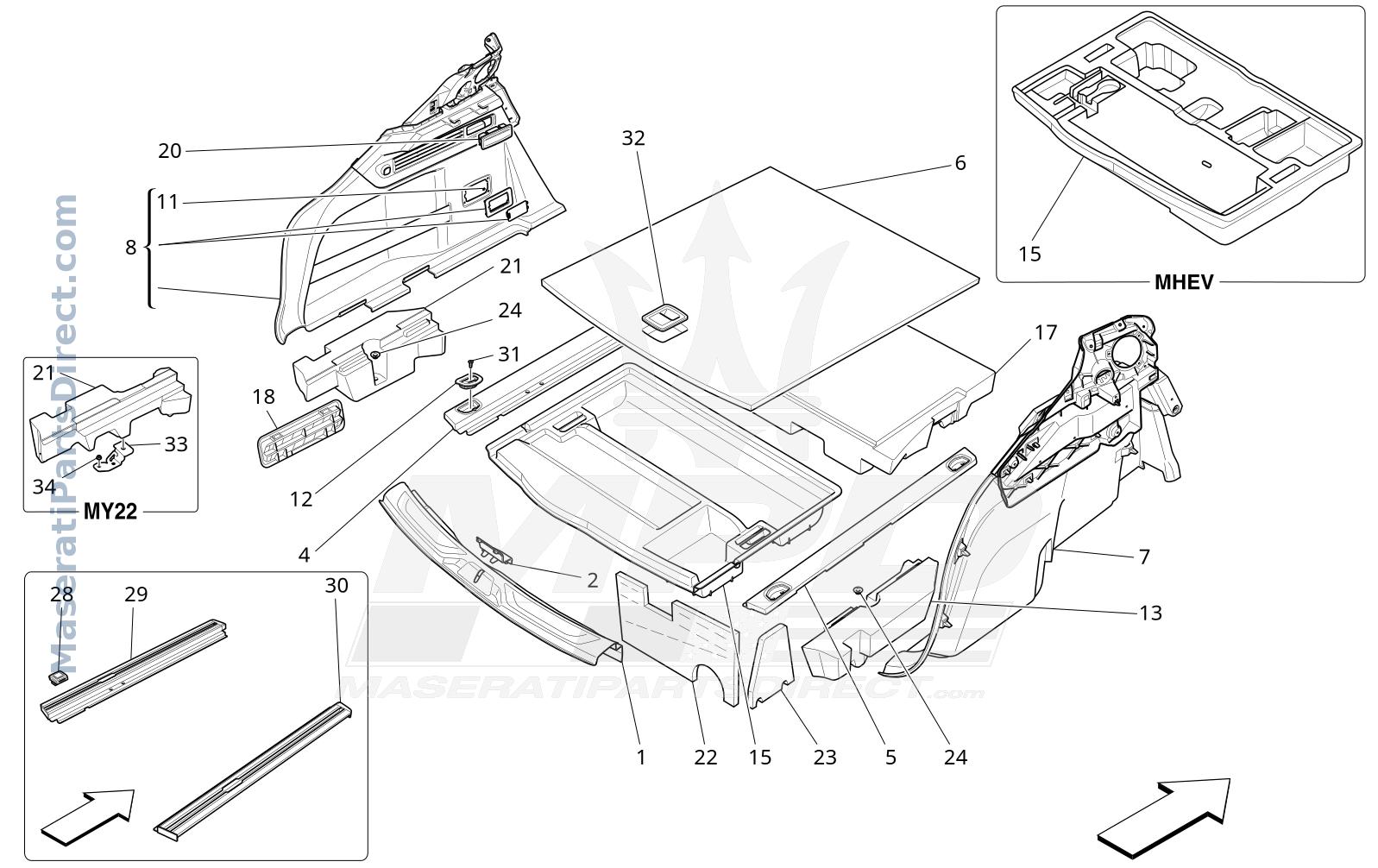 09.61 - 1 - LUGGAGE COMPARTMENT MATS Diagram