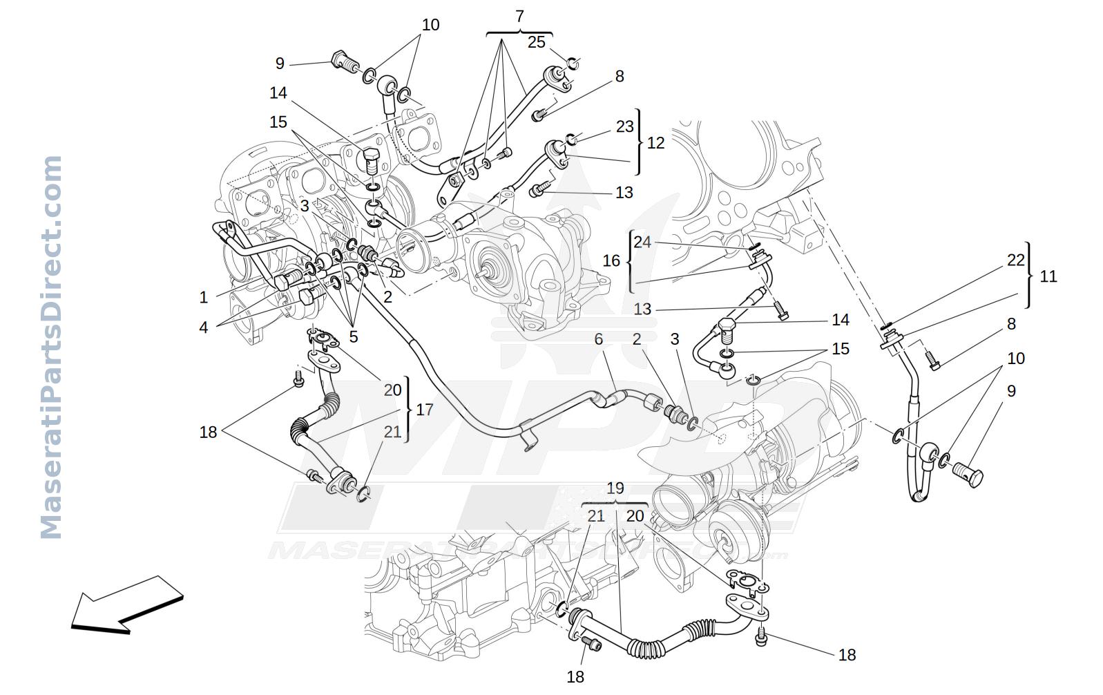 01.31 - 1 - TURBOCHARGING SYSTEM: LUBRICATION AND COOLING Diagram