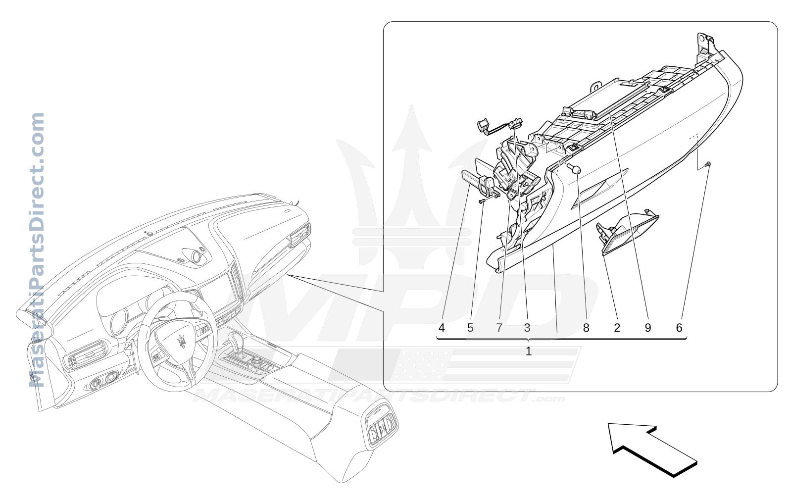 09.52 - 1 - GLOVE COMPARTMENTS Diagram