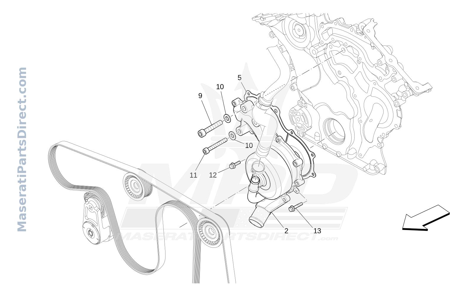 01.72 - 2 - COOLING SYSTEM: WATER PUMP Diagram