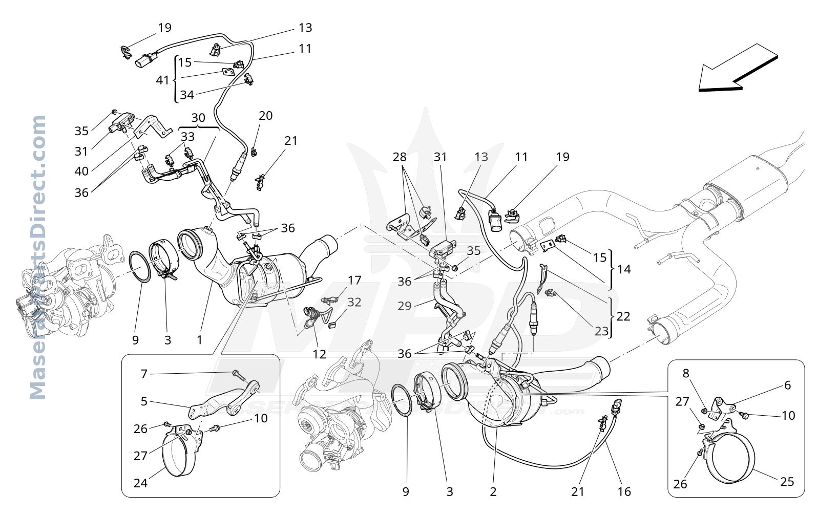 01.80 - 11 - PRE-CATALYTIC CONVERTERS AND CATALYTIC CONVERTERS Diagram