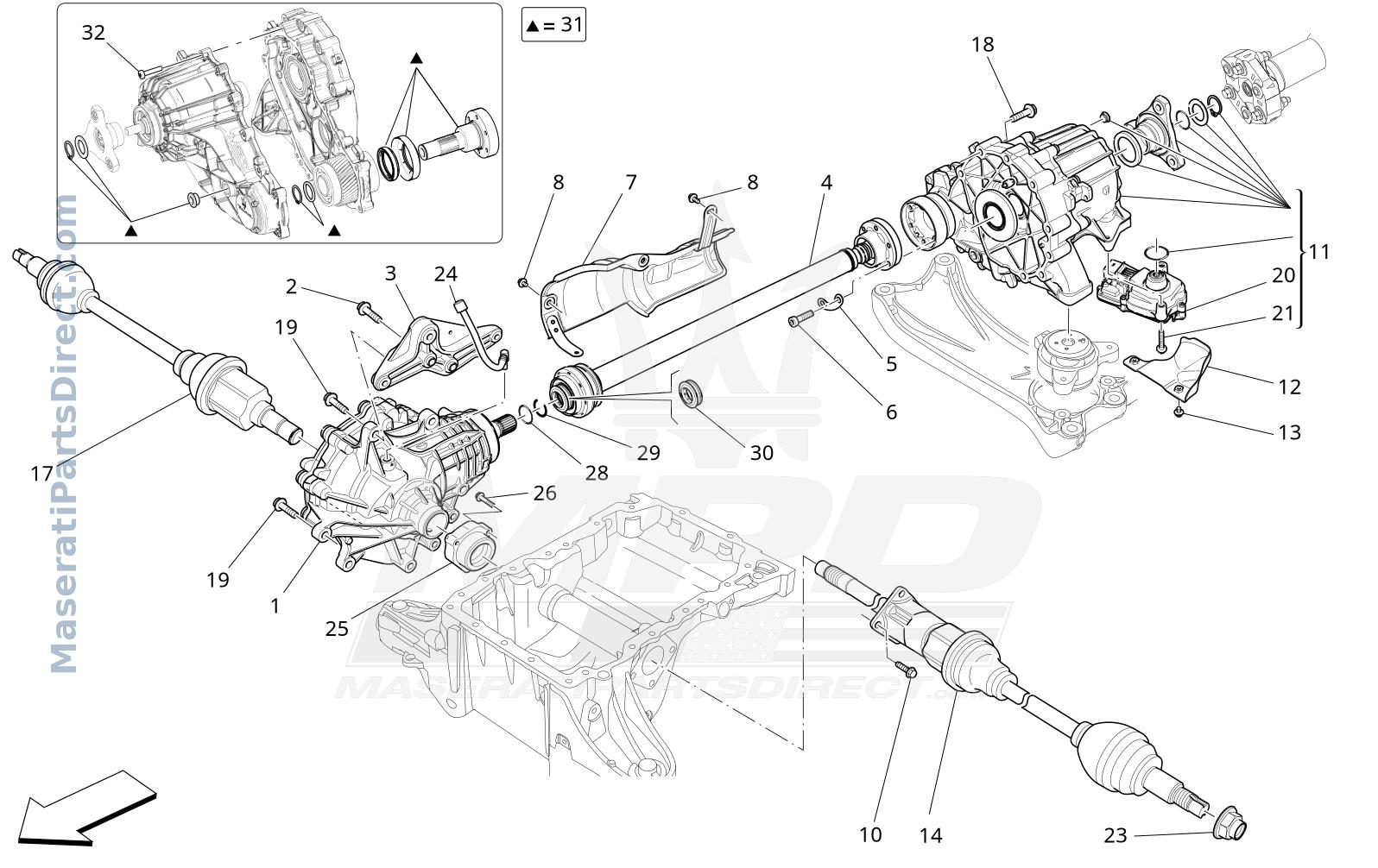 03.22 - 2 - FRONT WHEELS TRANSMISSION Diagram