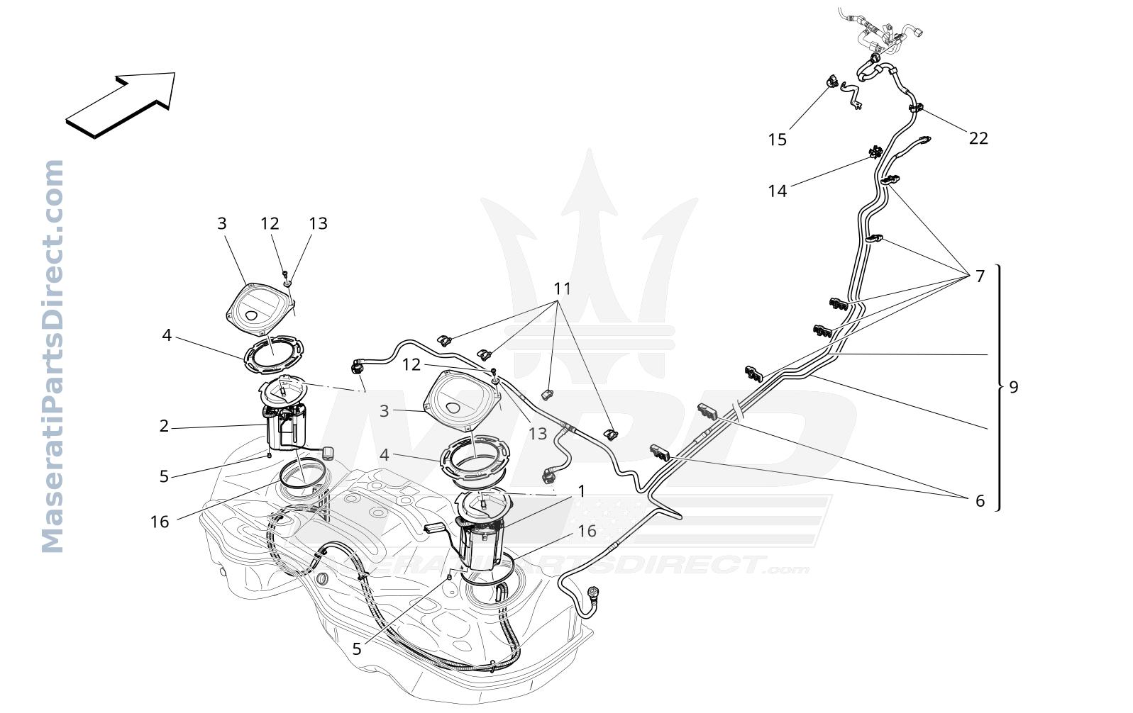 01.43 - 1 - FUEL PUMPS AND CONNECTION LINES Diagram