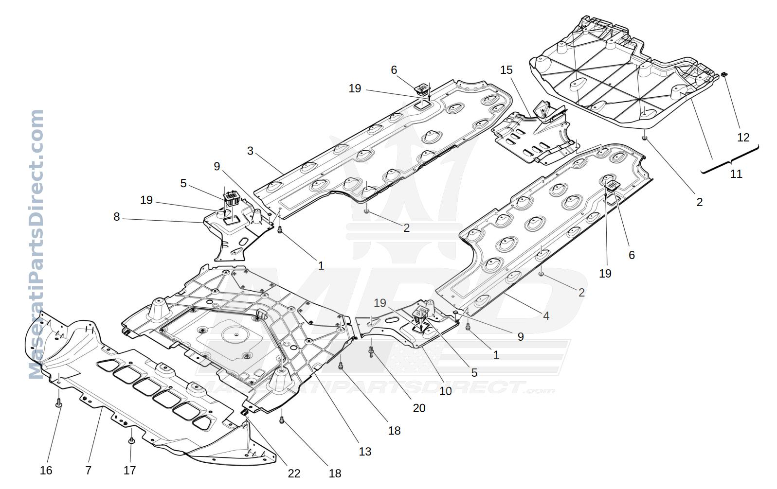09.14 - 1 - UNDERBODY AND UNDERFLOOR GUARDS Diagram