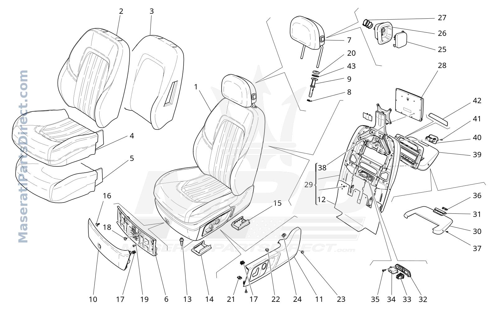 09.40 - 2 - FRONT SEATS: TRIM PANELS Diagram