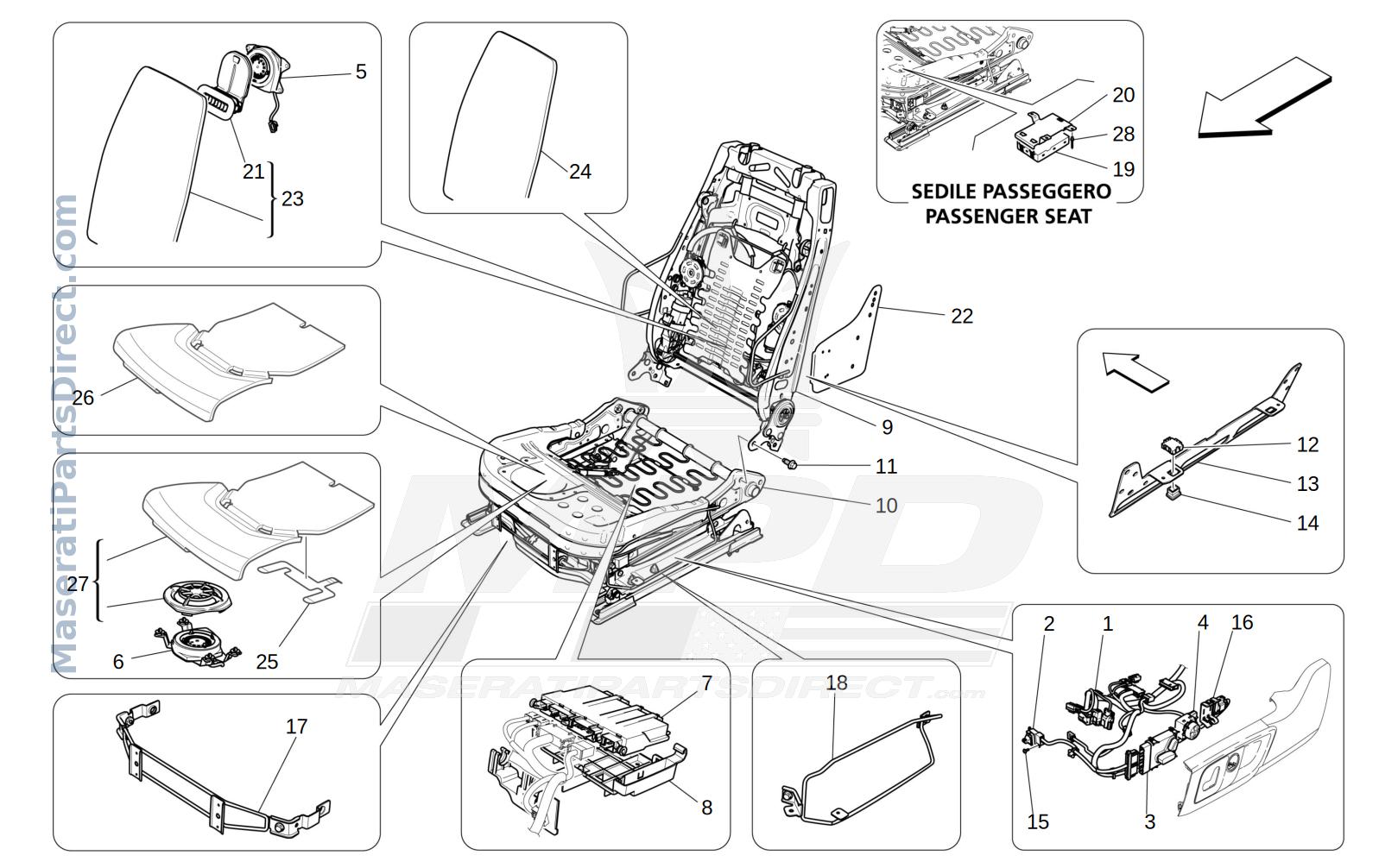 09.41 - 1 - FRONT SEATS: MECHANICS AND ELECTRONICS Diagram