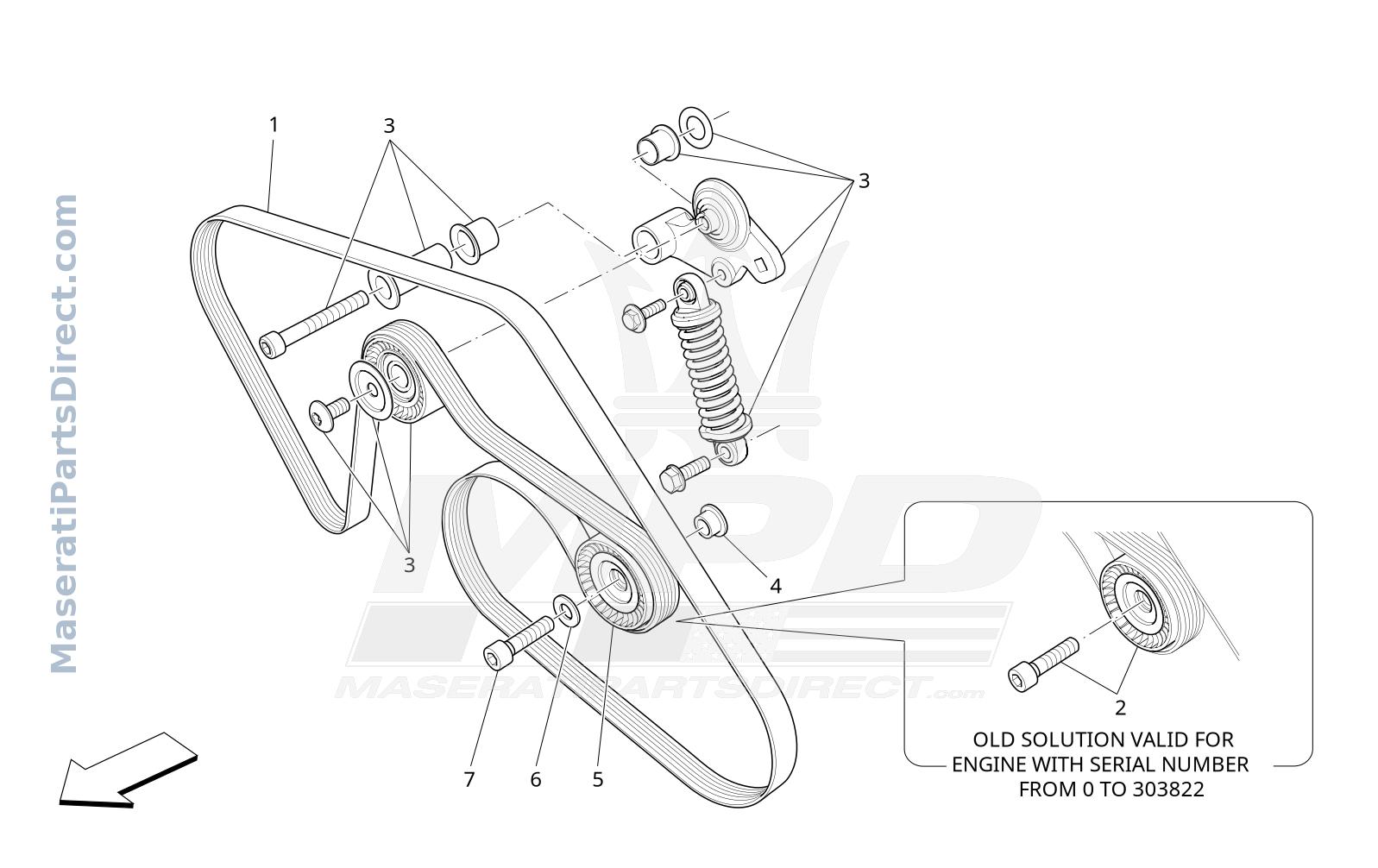 01.11 - 1 - AUXILIARY DEVICE BELTS Diagram