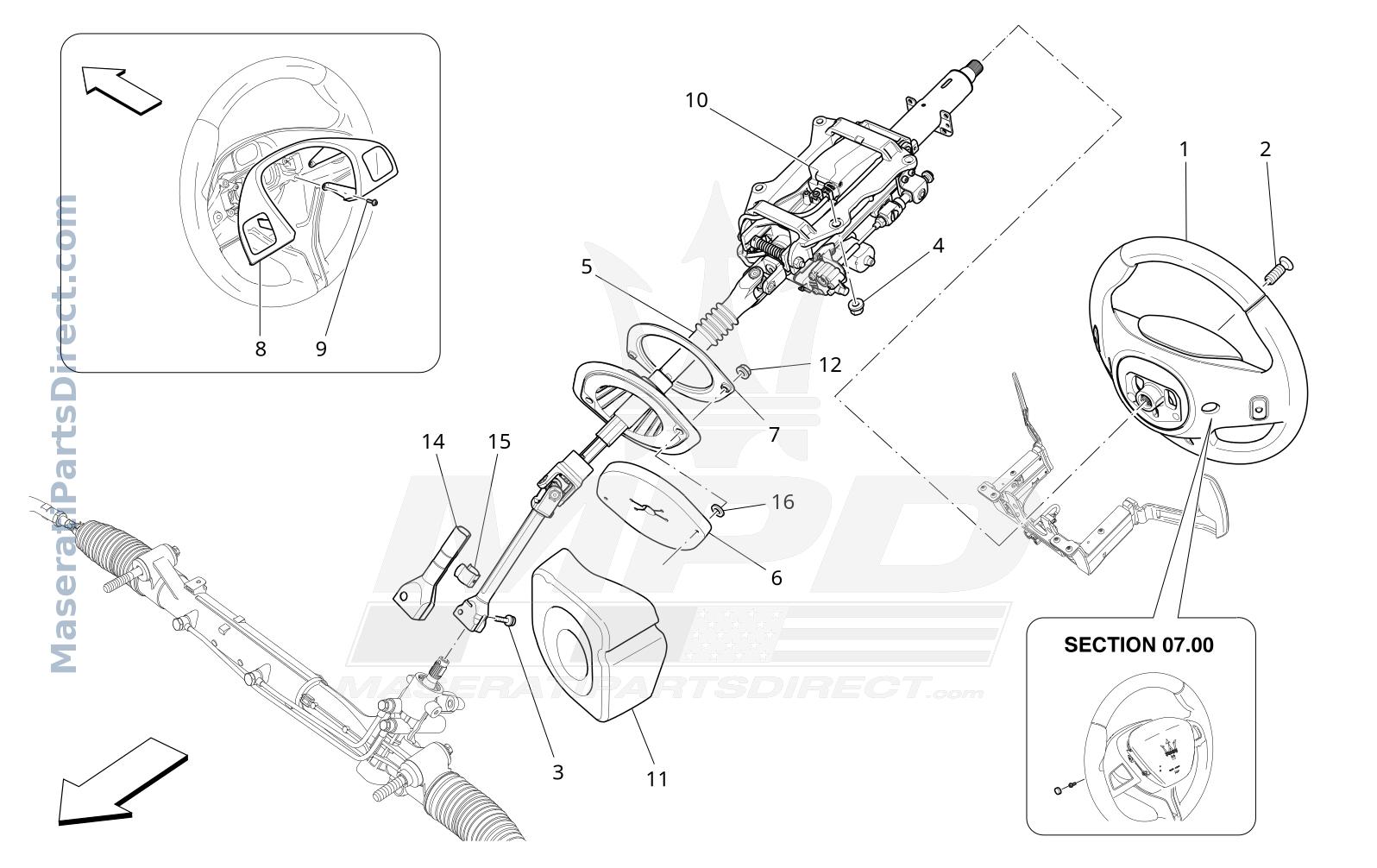 05.00 - 1 - STEERING COLUMN AND STEERING WHEEL UNIT Diagram