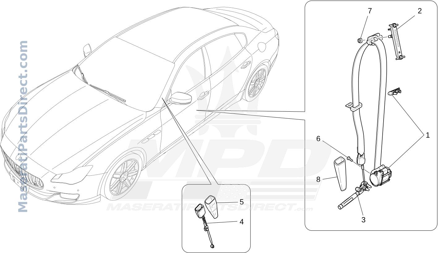 07.10 - 1 - FRONT SEATBELTS Diagram