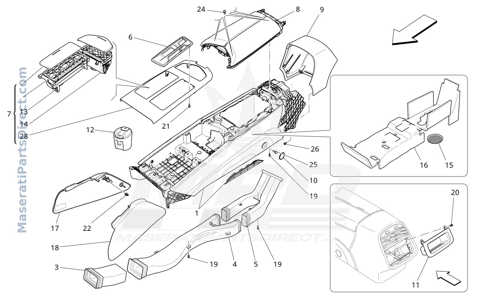 09.51 - 1 - ACCESSORY CONSOLE AND CENTRE CONSOLE Diagram