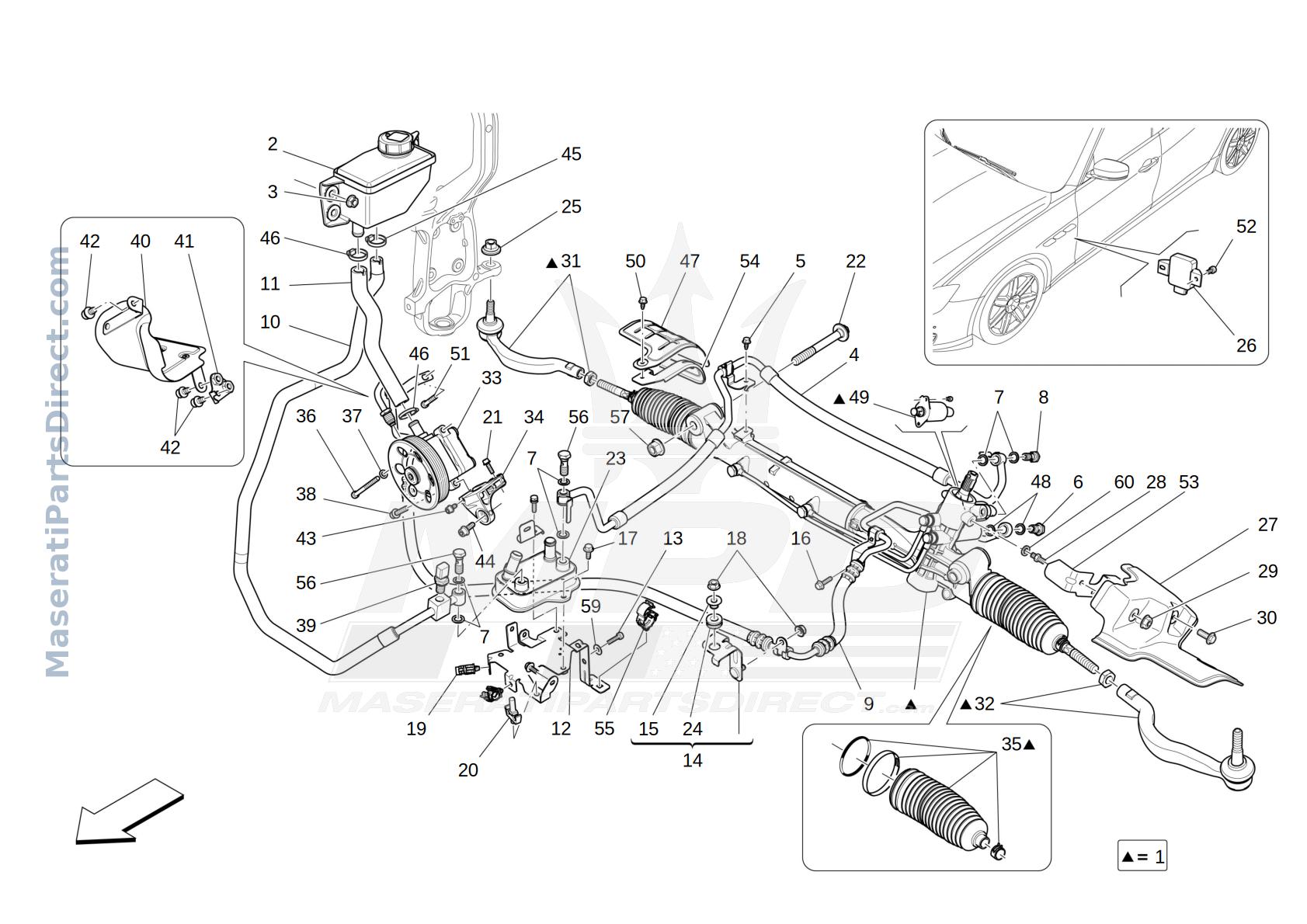 05.10 - 1 - COMPLETE STEERING RACK UNIT Diagram