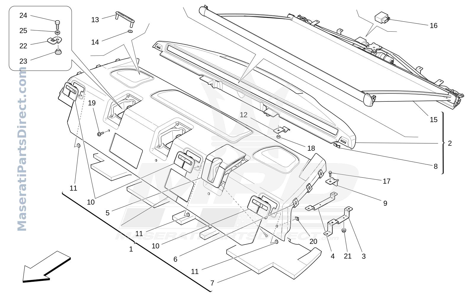 09.46 - 3 - REAR PARCEL SHELF Diagram