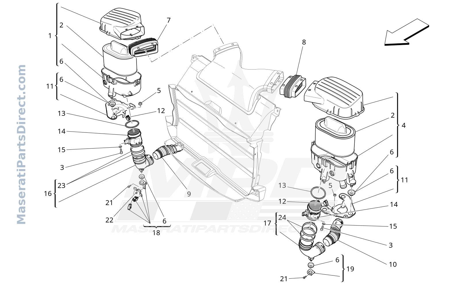 01.41 - 1 - AIR FILTER, AIR INTAKE AND DUCTS Diagram