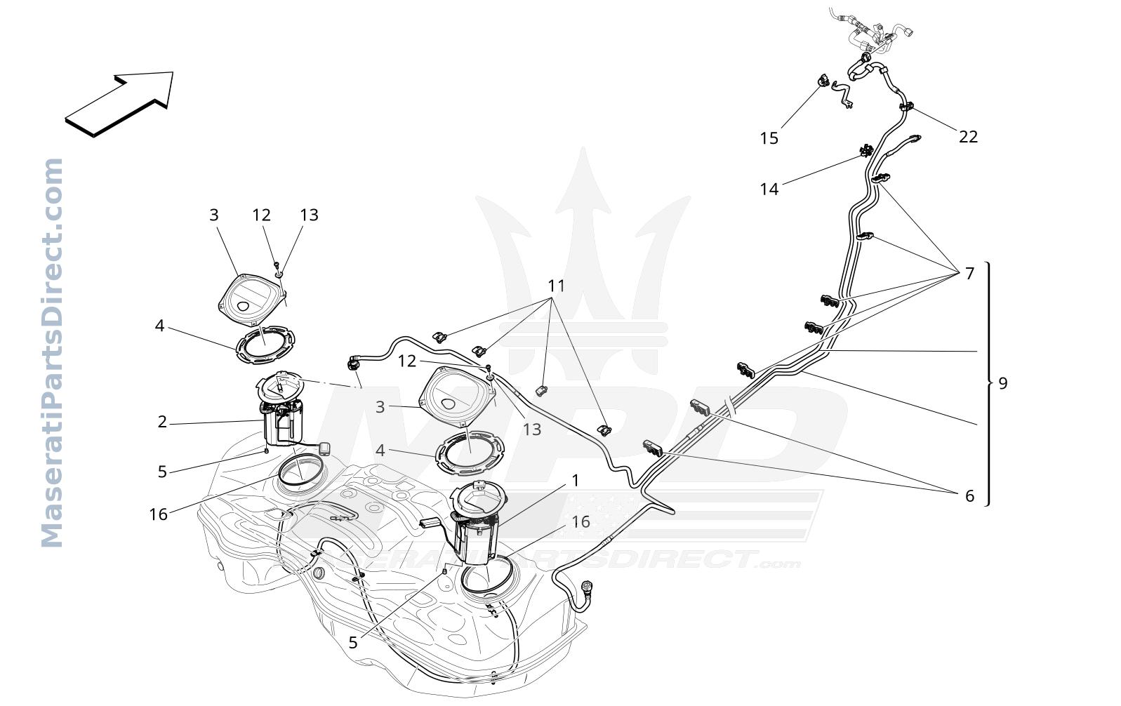 01.43 - 2 - FUEL PUMPS AND CONNECTION LINES Diagram