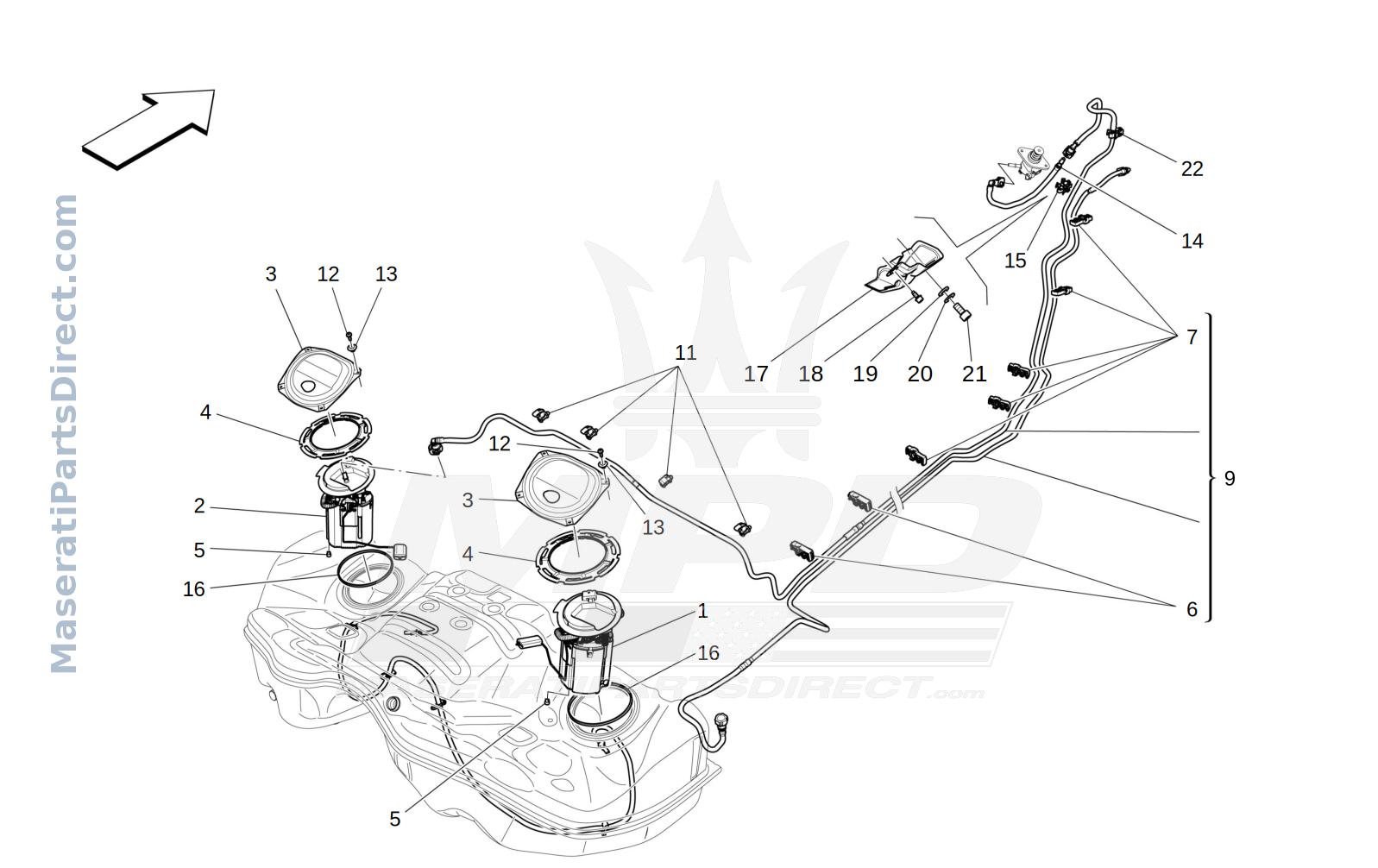 01.43 - 4 - FUEL PUMPS AND CONNECTION LINES Diagram