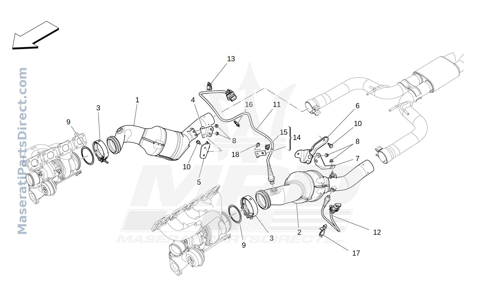 01.80 - 1 - PRE-CATALYTIC CONVERTERS AND CATALYTIC CONVERTERS Diagram