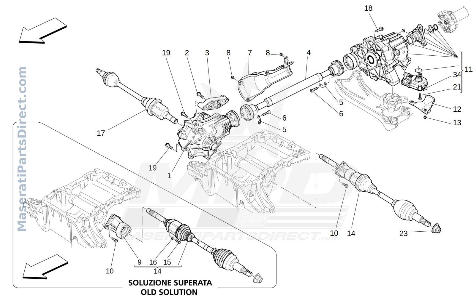 03.22 - 1 - FRONT WHEELS TRANSMISSION Diagram